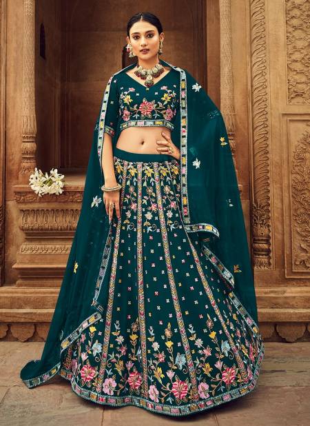 Teal Colour Brides Maid Vol 25 Shubhkala New Latest Designer Ethnic Wear Georgette Lehenga Choli Collection 2217